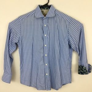 Robert Graham Button Up long Sleeve blue shirt